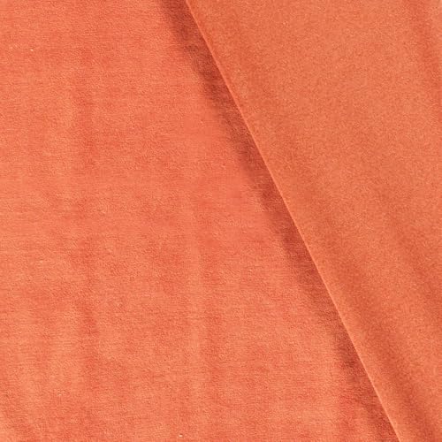 Nicki Stoff Meterware - Samtstoff stretchig - weicher Fleece - Nicky Velour - Nikistoff - Velourstoff - kuschelig weich *Ab 50cm, Farbe: 036 orange von Generisch