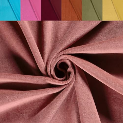 Nicki Stoff Meterware - Samtstoff stretchig - weicher Fleece - Nicky Velour - Nikistoff - Velourstoff - kuschelig weich *Ab 50cm, Farbe: 113 altrosa von Generisch