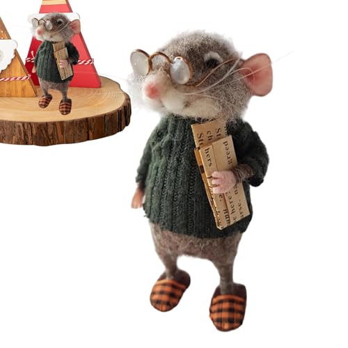 Niedliche Nadelgefilzte Maus Weihnachtsmäuse-Ornament Weihnachtliche Wollfilz-Maus Handgefertigte Nadelfilzmäuse Weihnachtsmäuse Aus Wollfilz Nadelfilz-Weihnachtsmaus-Puppenornament von Generisch