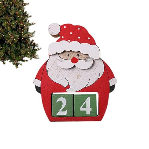 Niedlicher Tischkalender, Countdown bis Weihnachtsblöcke | Weihnachts-Countdown-Dekor aus Holz,Dekorativer wiederverwendbarer Countdown aus Holz, Weihnachts-Adventskollektion für Zuhause, Tisch, Kamin von Generisch