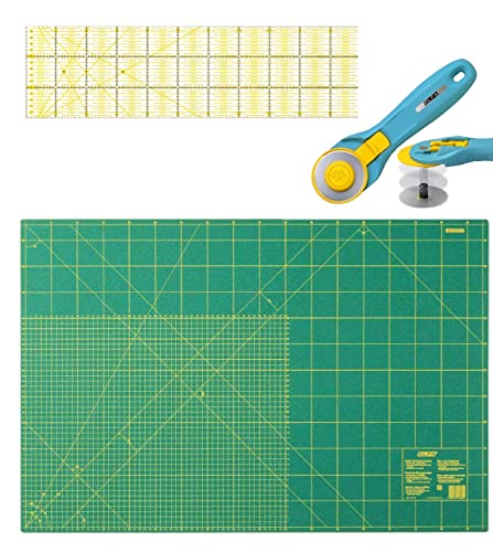 OLFA SUPER Patchwork Set mit 60x90cm Schneidematte für Quilten, Patchwork Stoffe Basteln von Generisch