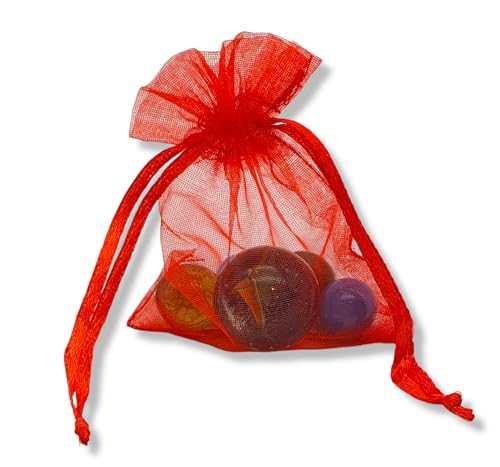 Organzabeutel Organzasäckchen Geschenkbeutel Schmuckbeutel Hochzeit Feier (Rot, 10 x 15) von Generisch