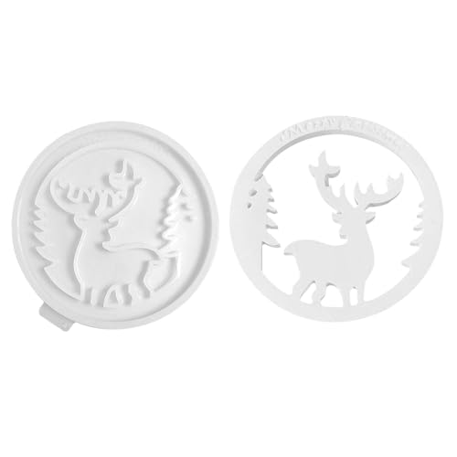 Ornament Mould, Christmas Candle Making Mould, Silicone Mould Christmas Elk, Silicone Mold, Silicone Casting Moulds, Circular Pendant Craft Making Tools for Christmas Candle, Plaster, Crafts von Generisch