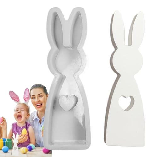 Osterhase Silikonform,Ostern Silikonform | Handgemachte Seifen-Hasenformen,Herz-Desktop-Ornament-Silikonform, kreative handgefertigte Seifenformen zum Basteln, Dekorieren von Generisch