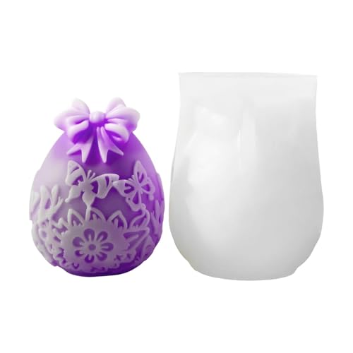 Ostern Ei Kerzenform Silikon, Ostern Silikonform, 3D Eierform Blume Kerzengießformen, Silikonform Gießform für Duftkerze, Wachskerzen, Ostergeschenke von Generisch