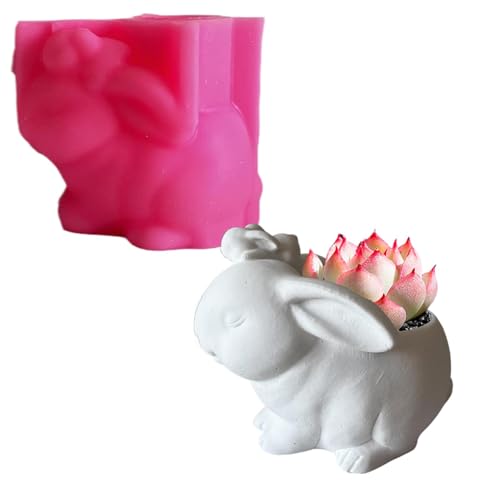 Ostern Kaninchen Silikonformen Gießformen Kerzenhalter Blumentöpfe 3D Kaninchen Blumentopf Harzformen Hase Silikon Gießform Kerzenhalter Ostern 3D Kaninchen Gießform Ostern Für Teelichter Blumentöpfe von Generisch