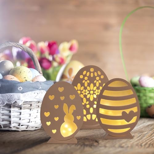 Ostern Silikonformen Set – 6-teilige Gießformen für Oster-Eier-Gips-Nachtlichter, inkl.Hasenmotiven, kompatibel mit Epoxidharz Ideal für Osterdekorationen, DIY-Bastelprojekte und kreative Geschenke von Generisch