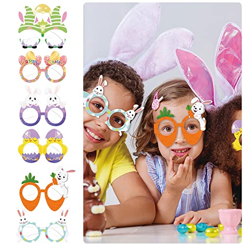 Osterparty Cosplay Neuheit Design Keine Brille Kinder Party Dress Up Niedliches Häschen Küken Osterei Gläser Rahmen Stern Wimpelkette Banner Hängende Dekoration (A, A) von Generisch