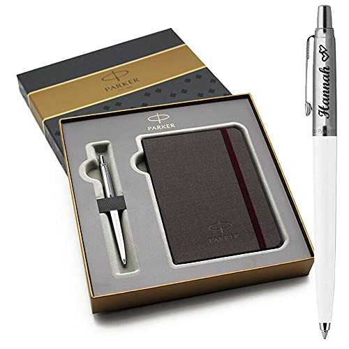 PARKER Geschenk Set JOTTER Kugelschreiber mit Wunschgravur und Parker Notizblock in Geschenkbox Geschenk zum Geburtstag Jubiläum verschiede Anlässe PS104 von FOXCUP