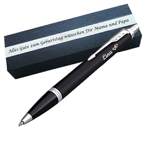 PARKER IM CORE Black Lacquer C.C. Kugelschreiber mit Wunschgravur Geschenkbox mit Gravur als Geschenk & Symbol als Gravur möglich PS120Box2 von Generisch