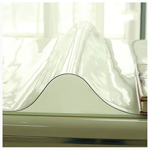 PVC-Tischdecke, wasserabweisend, für Esszimmertisch, transparent, abwischbar, rechteckig, Schutzmatte, Schreibtisch-/Büromatte, 45 x 185 cm, 1,6 mm dick von Generisch