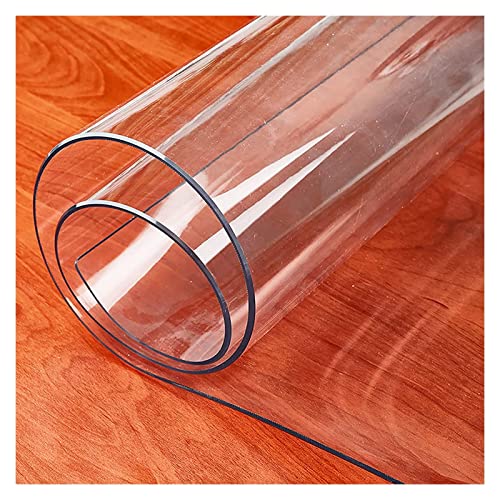 PVC-Tischdeckenschutz, transparent, 1,5 mm dick, Tischdecke für Esszimmertisch/Schreibtisch, Holzmaserung, verschiedene Größen von Generisch