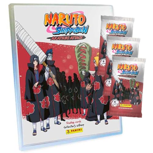 Panini Naruto Shippuden Karten - Akatsuki Attack Trading Cards (2024) - Sammelkarten - 1 Mappe + 3 Booster von Generisch