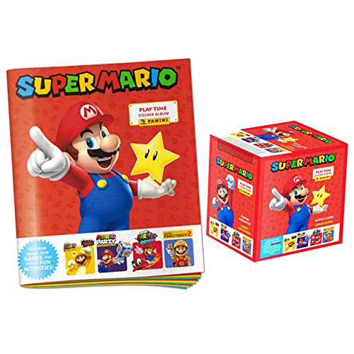 Panini Super Mario Sticker - Play Time (2023) - 1 Sammelmappe + 1 Display Sammelsticker von Generisch