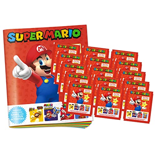 Panini Super Mario Sticker - Play Time (2023) - 1 Sammelmappe + 15 Tüten Sammelsticker von Generisch