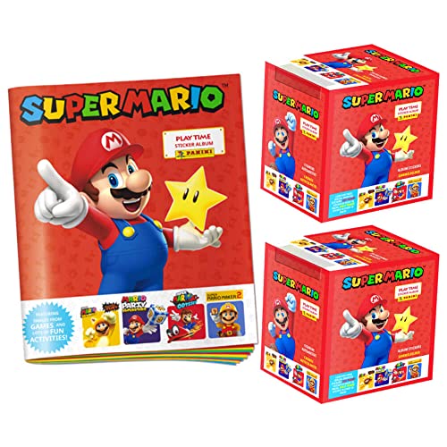 Panini Super Mario Sticker - Play Time (2023) - 1 Sammelmappe + 2 Display Sammelsticker von Generisch