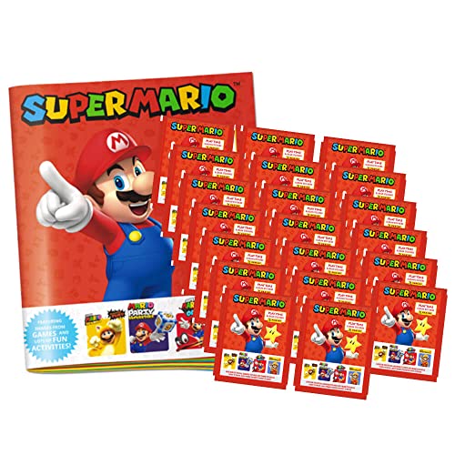 Panini Super Mario Sticker - Play Time (2023) - 1 Sammelmappe + 20 Tüten Sammelsticker von Generisch