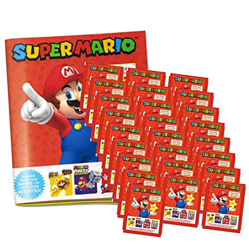 Panini Super Mario Sticker - Play Time (2023) - 1 Sammelmappe + 25 Tüten Sammelsticker von Generisch