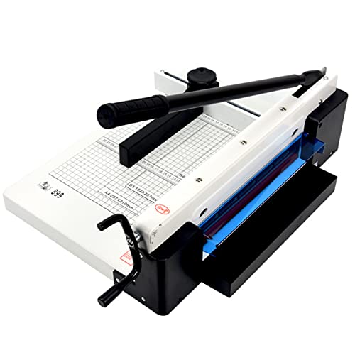 Papierschneidemaschine mit automatischem Sicherheitsschutz und Seitenlineal, A4-Papierschneider für Scrapbooking, Etiketten, Coupons, Karten, Bastelpapier und Fotos (weiß) von Generisch