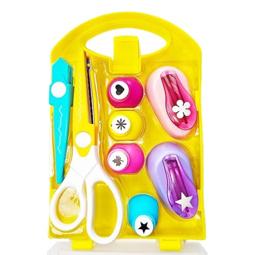 Papierstanzer Set, Stanzer Kinder, Motivstanzer, Ausstanzer, Motivlocher, Puncher Basteln, Blätter Schmetterling Stern Herz Blume Basteln Locher Formen Set, Multifunktionale Locher Formschneider von Generisch