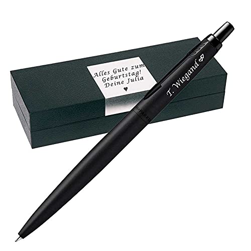 Parker Premium Black Jotter XL Monochrome Kugelschreiber mit Gravur Kugelschreiber mit Gravur als Geschenk & Symbol mit Geschenkverpackung Gravur für Geburtstag Jubiläum Abschluss Prüfung PS88 von VWPEYY