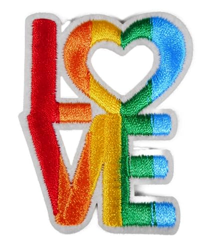 Patch LGBT Pride Love 6 x 5 cm Homosexuell schwul lesbisch Aufbügler Aufnäher Lifestyle Deko GST 171 von Generisch