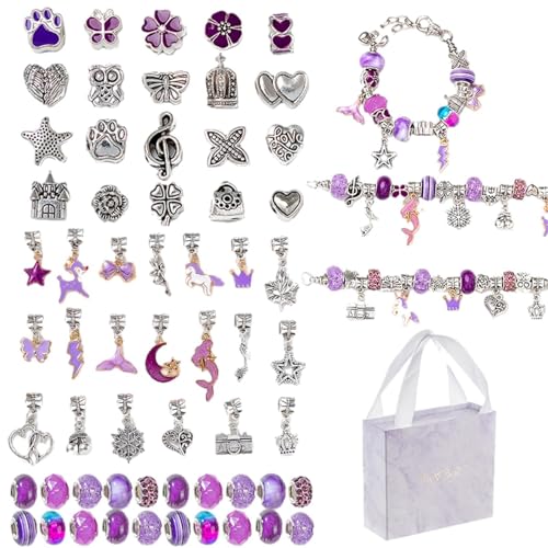 Perlen-Armband-Herstellungsset, Armband-Herstellungsset,Buntes Perlenarmband-Set für Kinder, Schmuckherstellungsset - Modisches Perlen-Bastelset für Kinder, Schmuck-Perlenset für Mädchen und Frauen von Generisch