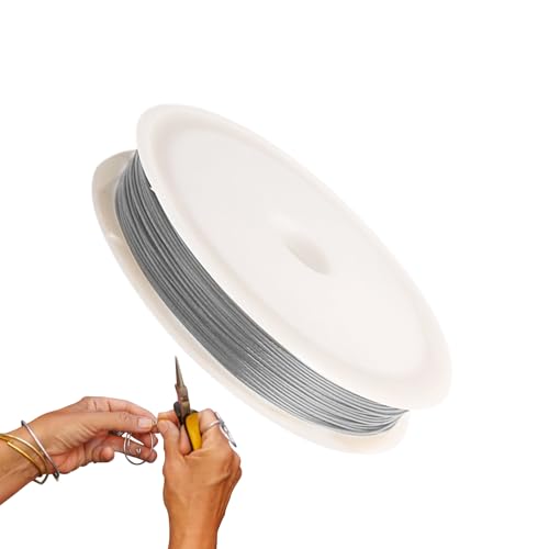 Perlendraht - Stahldraht Für Halsketten - Flexibler dünner Faden Bastelbedarf zur Herstellung von Armbändern, Halsketten, Weihnachtsdekoration und Perlendraht - Stahldraht Für Halsketten - Flexibler dünner Faden Bastelbedarf zur Herstellung von Armbändern, Halsketten, Weihnachtsdekoration und von Generisch