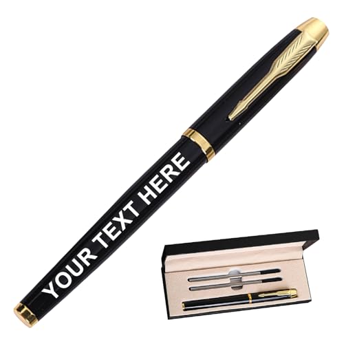 Personalisierbarer Kugelschreiber,Metall Kugelschreiber mit Gravur Druckkugelschreiber mit Inspirierenden Zitaten Motivationsstifte mit Schwarzer Tinte Luxus Design I Premium Rollerball Pen von Generisch