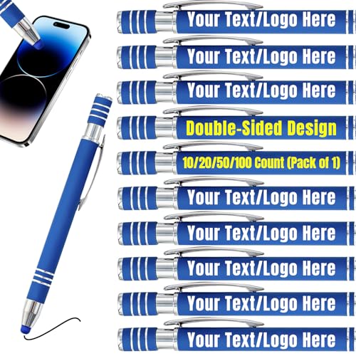 Personalisierte Kugelschreiber, individuell lasergraviert Stylus-Stifte in großen Mengen mit Text, Logo, Metall-Kugelschreiber, Geschenk für Büro, Business, Schule，Hochzeitsgeschenke von Generisch