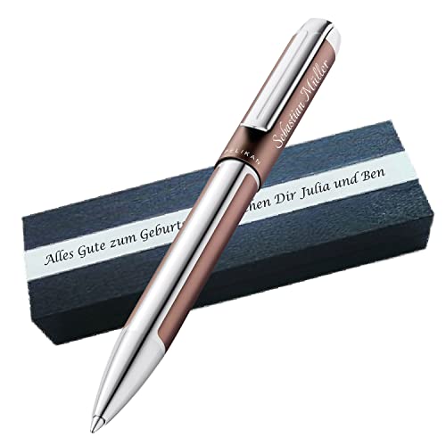 Personalisierter Pelikan Kugelschreiber Pura® K40 Mokka | Aluminium | Drehmechanik | Personalisierte Geschenkobox als Geschenk & Symbole gravierbar PS140Box2 von Generisch
