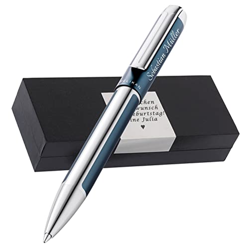 Personalisierter Pelikan Kugelschreiber Pura® K40 Petrol | Aluminium | Drehmechanik | Personalisierte Geschenkobox als Geschenk & Symbole gravierbar PS142 von Generisch