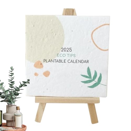 Pflanzbarer Samen Kalender 2025, Blumenkalender Mit Staffelei, Umweltfreundlicher Pflanzbarer Tisch Kalender Mit Ständer, Recycelter Samenpapier Garten Kalender, Papier Kalender Zum Abreißen von Generisch