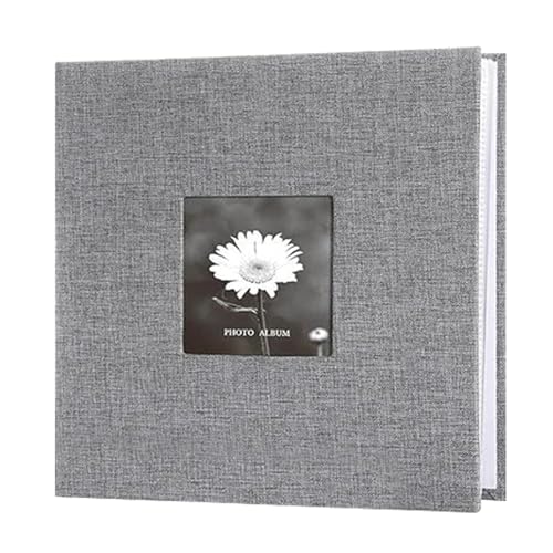 Photo Album Book, 4x6 Picture Storage, Linen Hardcover Scrapbook, 200 Pockets Large Capacity, with Front Window for Wedding Family Travel Memories. Black Gray Light Green Navy Blue von Generisch