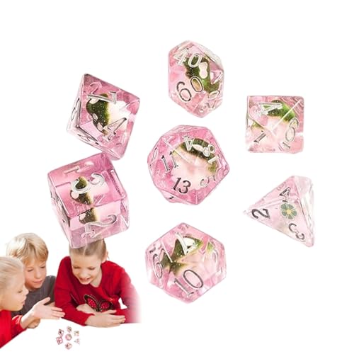 Pilz-Party-Würfel-Set, Pilz-Würfel | Rollenspielwürfel - Polyedrisches Würfelset für Tischspiele, 7er-Set Würfel aus Kunstharz, Würfel für kleine Rollenspiele von Generisch