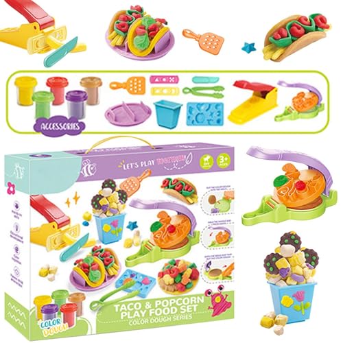 Play Color Dough – Play Food Cooking Clay | Pretend Play Playdough Farbiges Teigset, Ton- Und Modellierwerkzeug-Set, Handgefertigtes Farbspielzeugset, Kunstton Und Teig, Spielknete-Set Für Kinder, Mäd von Generisch