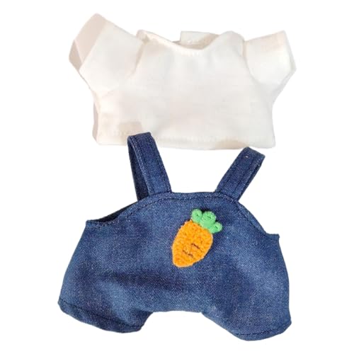 Plüschpuppenkleidung,Babypuppenkleidung | Kreativer Plüsch-Puppenoverall, modisches Puppen-Outfit - Innovative Puppenkleidung, Anzug, Puppenspielzeug, Kleidung für 15 cm große Plüschpuppen von Generisch