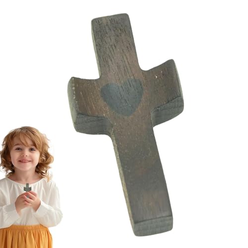 Pocket Size Wooden Crosses, Handcrafted Handheld Prayer Encouragement Crosses, Fingertip Portable Exquisite Wooden Crafts for Kids, Adults, and Families, Ideal for Comfort von Generisch