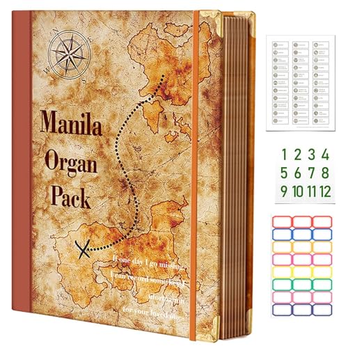 Pocket Storage Binders Labelled Expandable Pockets Life Document Folders Kit with Labels Ideal for Home Dormitory and Study Room Pocket Accordion Storage Binders for Organization von Generisch