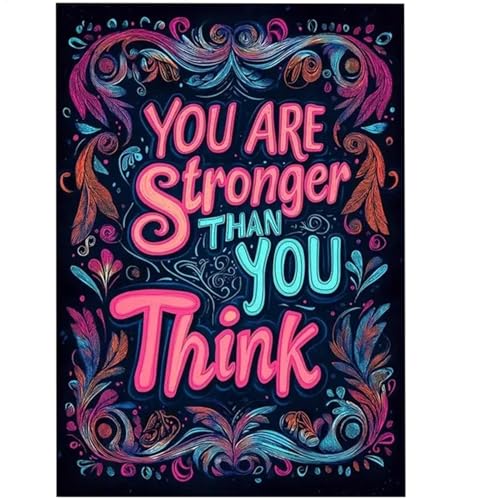 Positive Phrases Malbuch – Komfortbücher, Motivationszitate, Malbuch "You are Strong Than Your Think", inspirierendes Text, entspannendes Werkzeug für alle, die Komfort suchen von Generisch