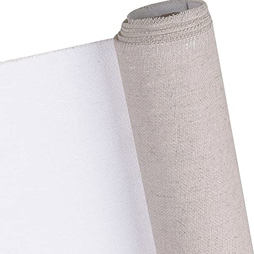 Premium 5 m Blanko-Leinwand Rolle für Acryl- und Ölgemälde, Leinenmischung, grundiert, Künstler-Leinwandrolle (88 cm Breite) von Generisch