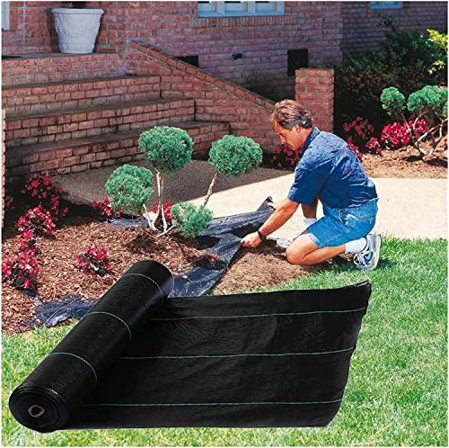 Premium 60 cm breites Unkrautvlies für Gemüsegarten und Landschaft, Bodendeckermembran mit Führungsstreifen für einfache Pflanzenausrichtung, Unkrautsperre für Bäume, erhältlich in 10 m bis 200 m von Generisch