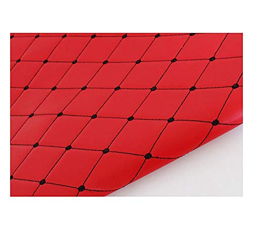 Premium-Kunstleder-Polsterstoff, schwere Haptik, Diamant-Kunstleder-Material in Rot, 1,5 × 20 m von Generisch