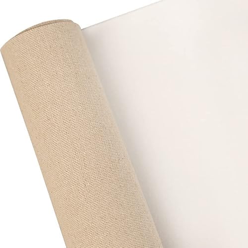 Premium dreifach grundierte Leinwandrolle zum Malen, mittlere Textur, Leinenmischung, Kunststoff, 5 m lang, ideal für Künstler und Kunstdrucke, vielseitiges Leinwandmaterial Premium dreifach grundierte Leinwandrolle zum Malen, mittlere Textur, Leinenmischung, Kunststoff, 5 m lang, ideal für Künstler und Kunstdrucke, vielseitiges Leinwandmaterial von Generisch