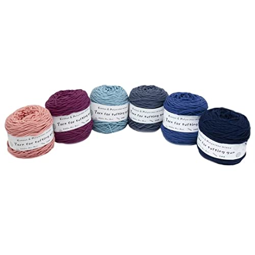 Professionelles Tufting-Garn, 195 g, Wollknäuel, 8 Stränge, Polyester und Baumwolle, Mischgarn für DIY-Teppichherstellung, 5 mm dick, ca. 200 Meter pro Rolle. von Generisch