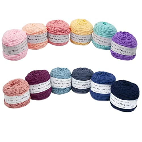 Professionelles Tufting-Garn, 195 g/Rolle, Wollknäuel, 8 Stränge, Polyester-Baumwoll-Mischgarn, 5 mm dick, DIY-Teppichherstellung, Garn zum Stricken/Stanzen, 200 Meter von Generisch