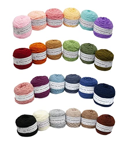 Professionelles Tufting-Garn für DIY-Teppichherstellung, 195 g/Rolle, Wollknäuel, 8 Stränge, Polyester und Baumwolle, gemischtes Garn zum Stricken/Stanzen, 5 mm dick, 200 Meter pro Rolle von Generisch