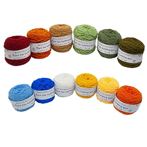 Professionelles Tufting-Garn: 195 g Wollknäuel, 8 Stränge, Polyester-Baumwoll-Mischgewebe, 5 mm dick, DIY-Teppichherstellung, 200 m/Rolle von Generisch