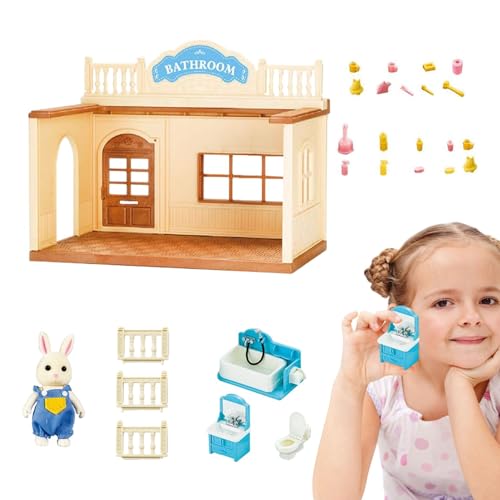 Puppenhaus-Bausätze zum Bauen,Puppenhaus-Bausatz aus Holz - Puppenhaus-Spielset Tiny House - Holzbausatz mit Möbeln, Spielzeug für Kleinkinder, Miniatur-Puppenhaus-Set, Rollenspiel für Kinder ab 3 Jah von Generisch