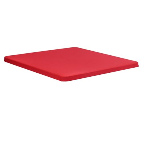 Quadratische Spandex-Tischdecke, 86,4 x 86,4 cm, dehnbare Terrassentischabdeckung für Esszimmer, Hochzeit, Party, angepasste Spandex-Tischdecke, rote Picknick-Tischdecke von Generisch